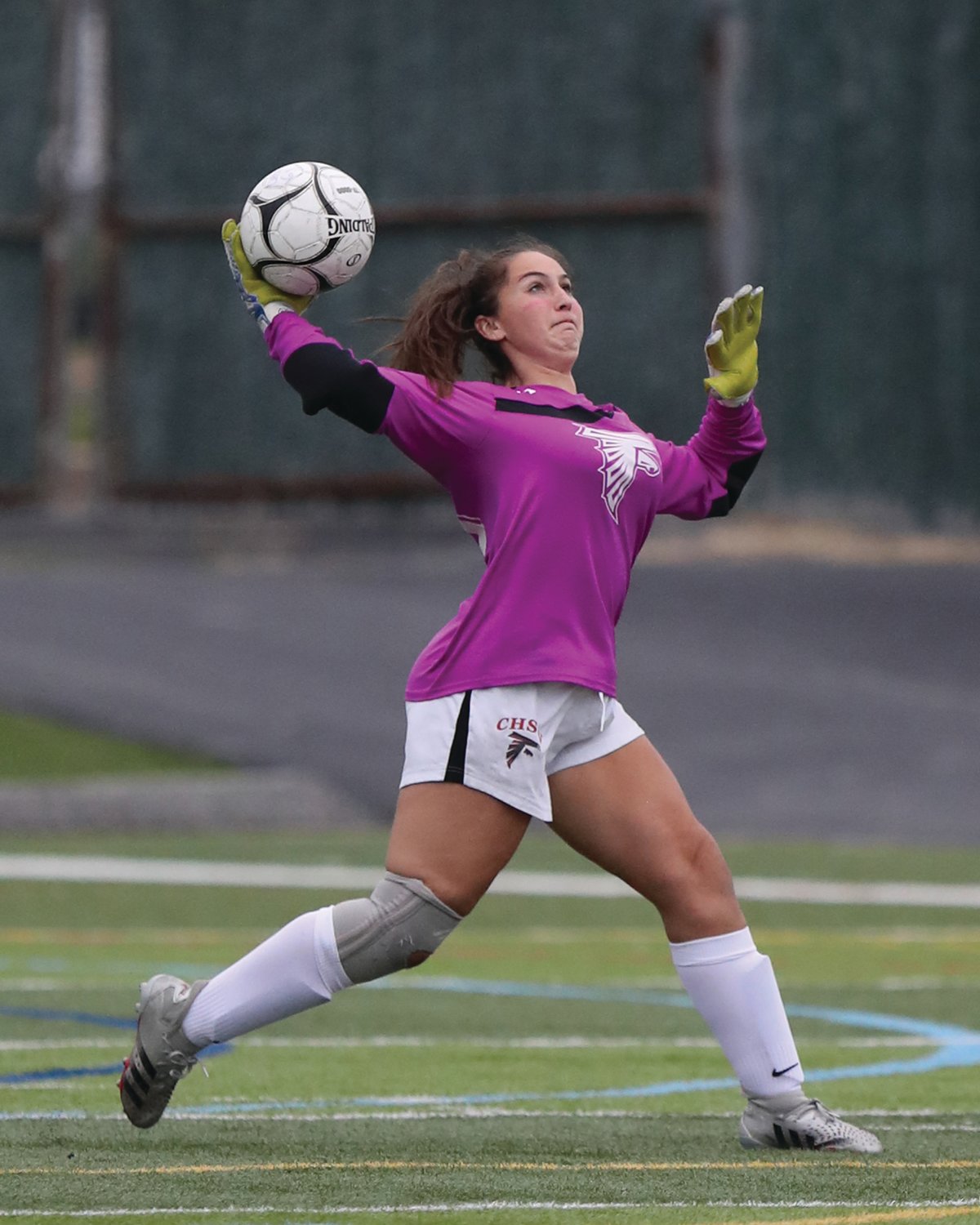 IN NET: Goalie Sam Rosenfield throws the ball out of the zone during the City Cup exhibition at Cranston Stadium.